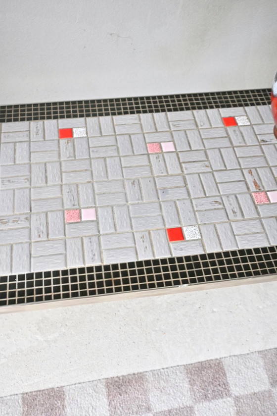 Image 1 of Couchtisch aus den 1970er Jahren mit Fliesenplatte und Chromsockel