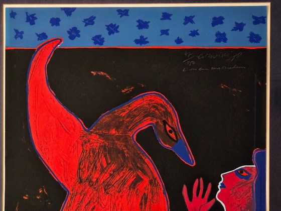 Image 1 of Corneille - Two Women with Birds - Hand-signed - 1978