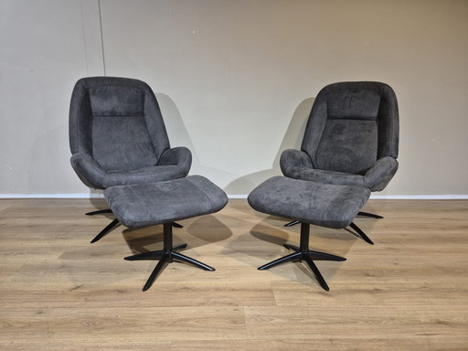 2x Montel Shuffle - Anthracite - Nouveau - Hocker - Ajustable