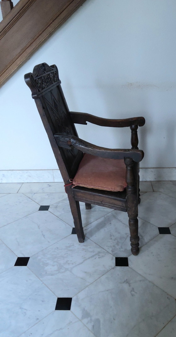 Antique Armchair 1659, Velvet, Wood, Brown (photo 5 of 11)