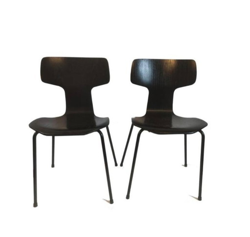 2x Arne Jacobsen Fritz Hansen 3103 sedia a martello 1965