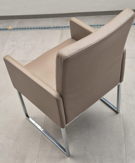 Juego de 6 sillas de comedor Hülsta de cuero. – eetkamerstoelen, Leather, Metal (photo 2 of 5)