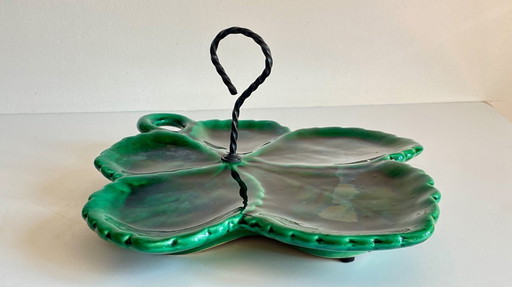 Plato de cerámica esmaltada vintage