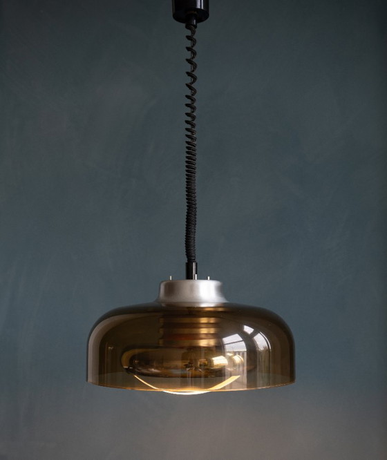 Image 1 of Herda Space Age Hanglamp Gerookt Plexiglas