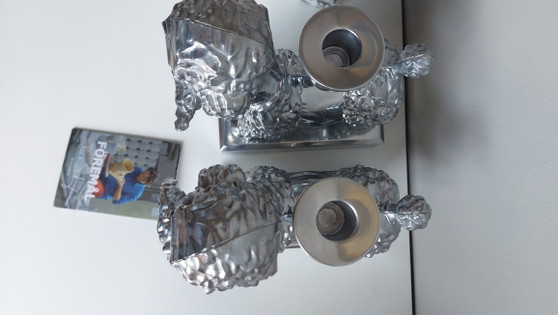 Set di portacandele a forma di barboncino, nuovi nella confezione originale. Per B Sundberg – IKEA, Metal (photo 6 of 7)