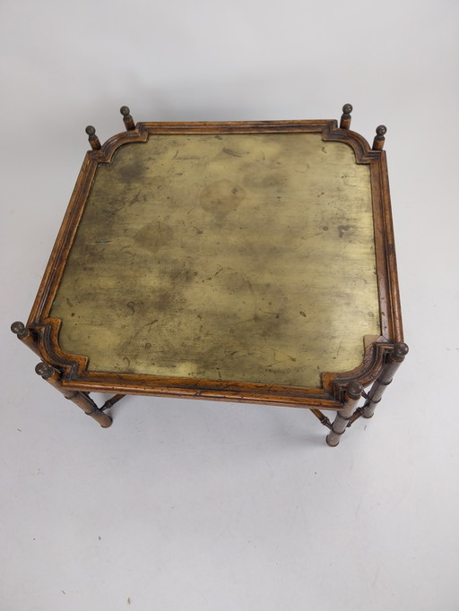 1 x faux bamboo Italian coffee table 1970's copper top