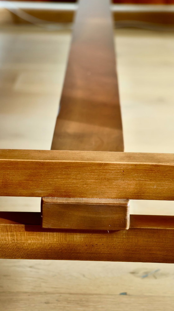 Image 1 of Dining room table with 4 Leolux armchairs