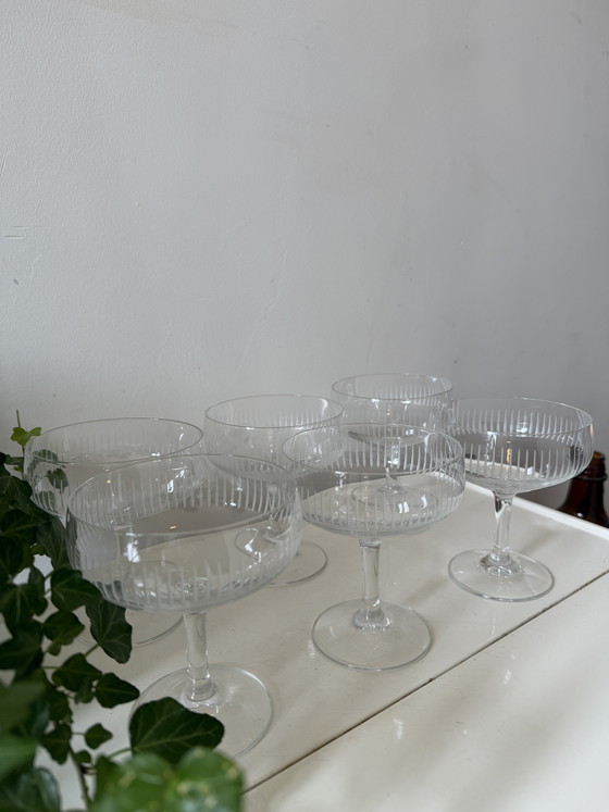 Image 1 of Ensemble de 6 coupes à champagne en cristal