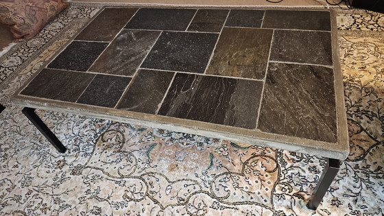 Image 1 of Brutalist table concrete slate no Paul Kingma