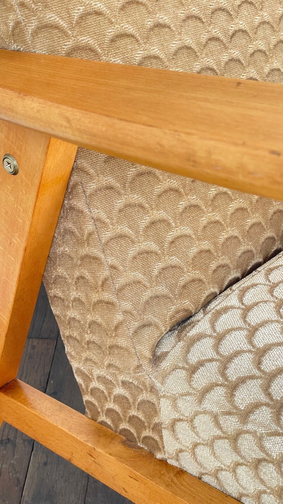 Image 1 of Pair of MANUCERE ARMCHAIRS with VINTAGE Compass Legs