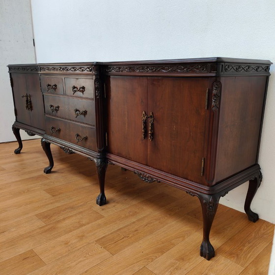 Image 1 of Vintage Chippendale dressoir buffetkast ladekast wandkast