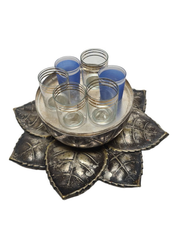 Art Deco Cabaret uit Szandrik, Hongarije, jaren dertig – Tafelaccessoires, Glass, Metal (photo 10 of 12)