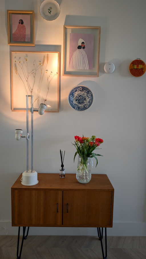 Vintage Massive Lamp - Adjustable Spots - 1980 - White/Chrome