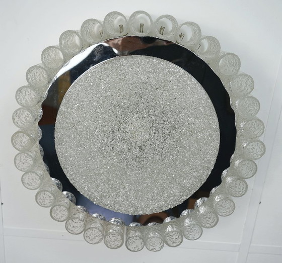 Plafonnier vintage Doria en verre glacé, style années 1960, avec 32 tubes en verre. – Metal (photo 5 of 13)