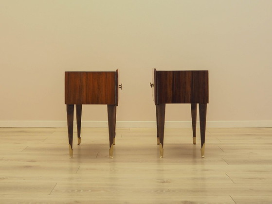 Par de mesitas de noche italianas en chapa de caoba, estilo moderno italiano, década de 1970. – Cómodas, Wood (photo 5 of 17)