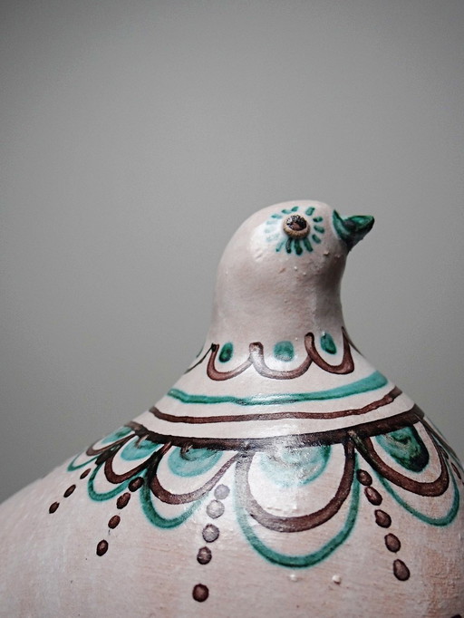 Italian glazed ceramic bird subject Cascio Sciacca vintage