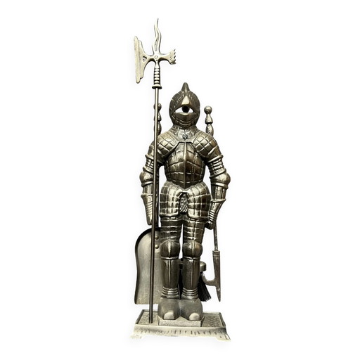 4-teiliges Kamin-Set. – decoratieve objecten, polished steel, Cast Iron