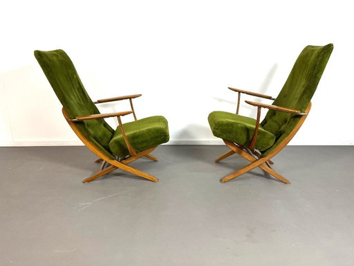 Sillones ajustables de Poltrona, Italia, años 50.