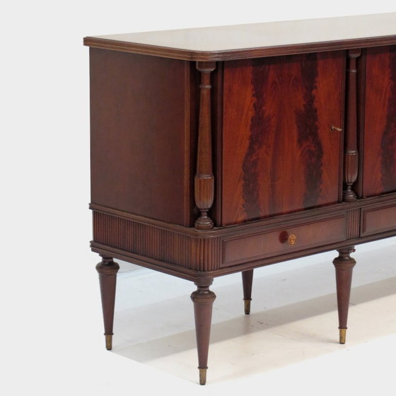 Image 1 of Vintage design dressoir in gevlamd mahonie