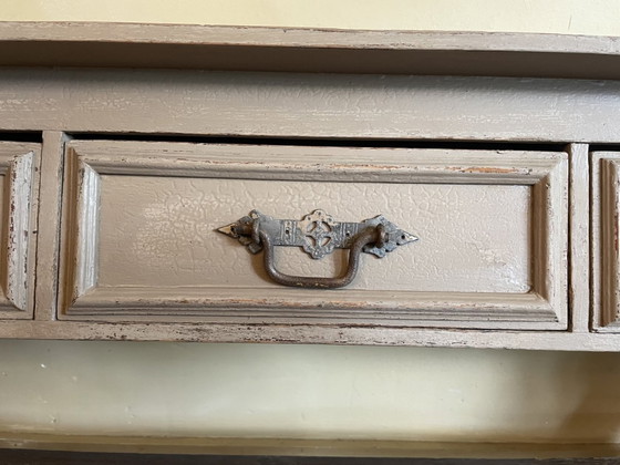 Image 1 of Grande scaffale da parete, scaffale da cucina con ciotole, stile antico francese