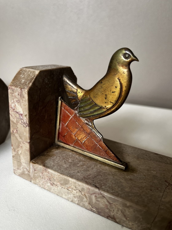 Art Deco Boekensteunen – Decoratieve objecten, Bronze, Marble (photo 4 of 8)
