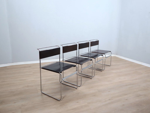 Set of 4 Giovanni Carini "Libellula" Chairs for Planula, Italy 1970s