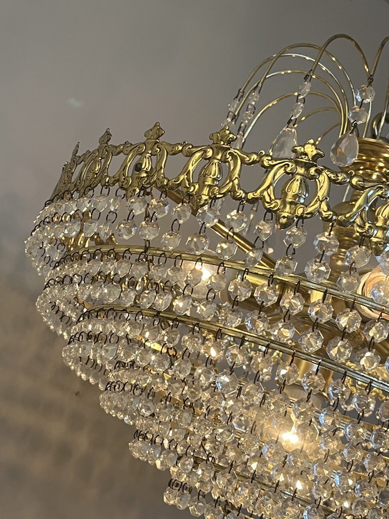 Image 1 of Xl vintage crystal pocket chandelier chandelier pendants