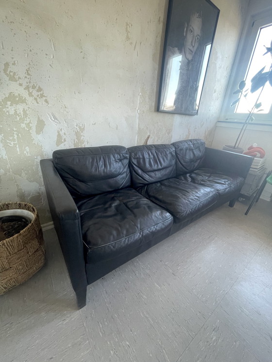Image 1 of Divano a 3 posti in pelle nera De Sede