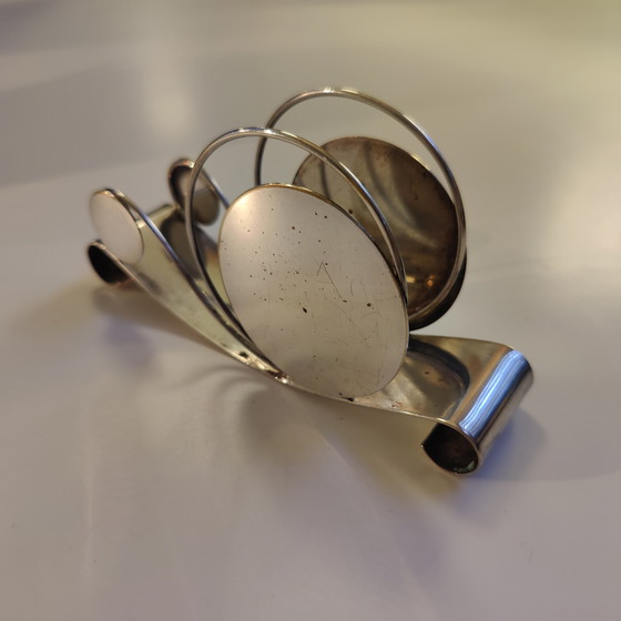 Image 1 of Servilletero plateado WMF de estilo Art Déco, 1970