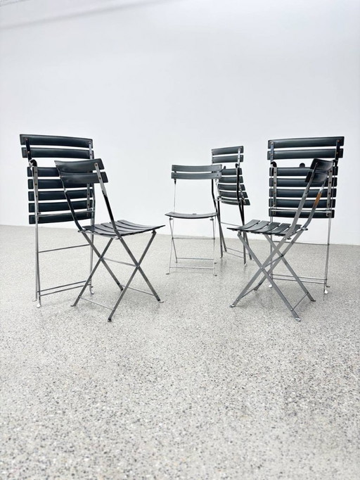 Set of 6 Celestina folding chairs by Marco Zanuso for Zanotta