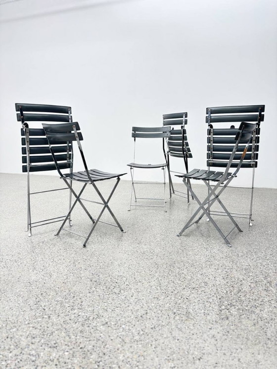 Image 1 of Set of 6 Celestina folding chairs by Marco Zanuso for Zanotta