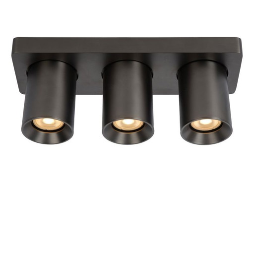 Lucide NIGEL plafondspot - dimbare LED - antraciet (3xGU10)