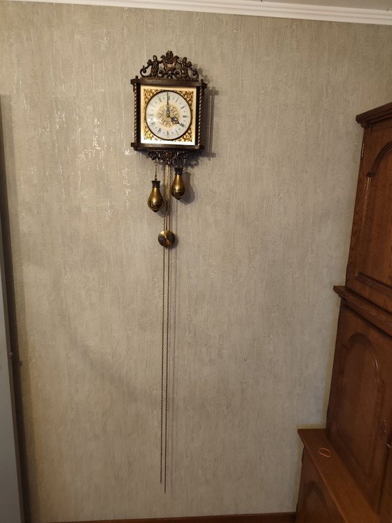 Horloge murale Zaanse vintage – Pendules, Verre, Bois (photo 10 of 12)