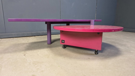 Image 1 of Mesa de centro giratoria Maurizio Salvato de madera de nogal para Saporiti Italia, años 80
