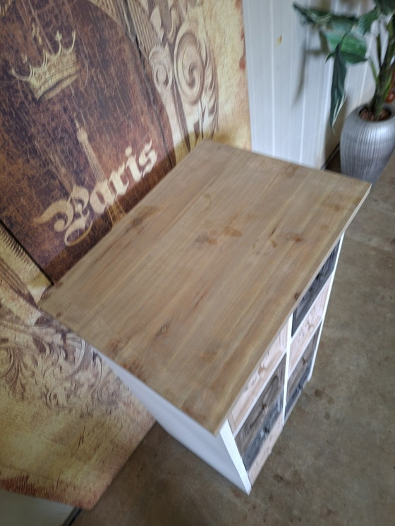 Image 1 of Cassettiera colorata, armadio da farmacia, schedario, dim, 51x37cm e 97cm di altezza.