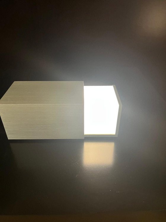 Box lamp - Design House Stockholm, Minimalist Aluminum Table Lamp, Aluminium, Plastic, Silver (photo 6 of 10)