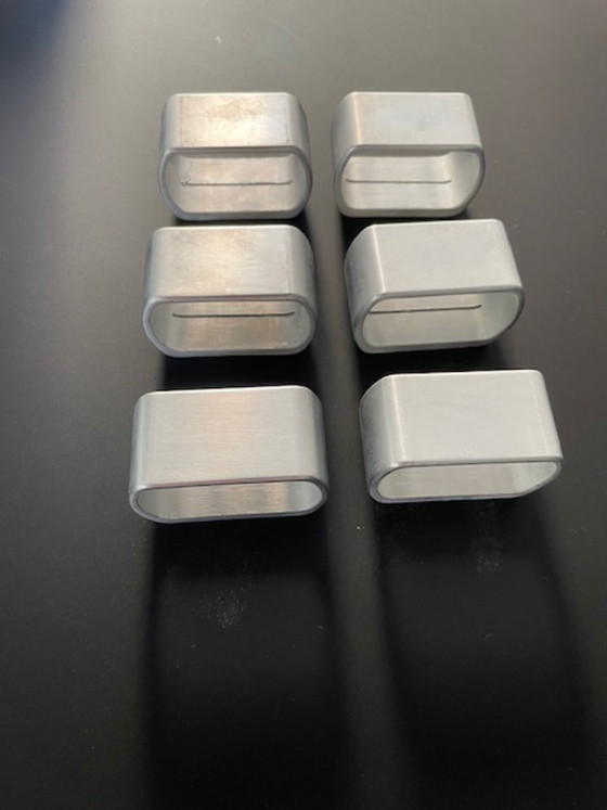 Image 1 of Set of 6 minimalist napkin rings / name card holders – aluminium design
