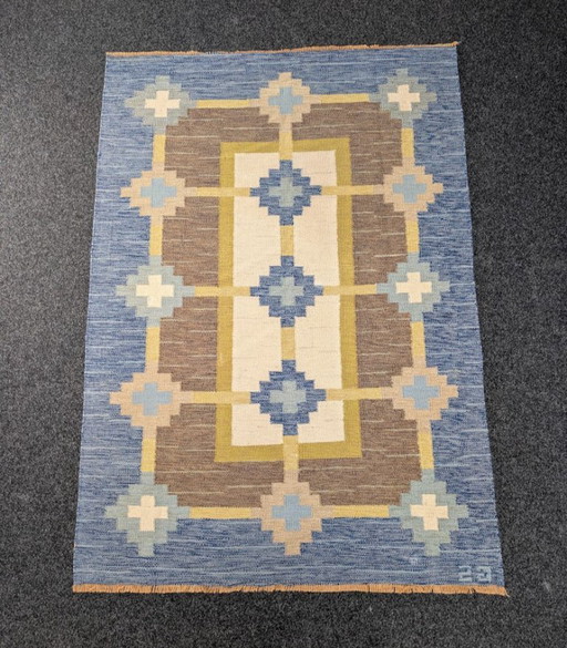 Traditioneel Zweeds Vloerkleed, Sverker Greuholm, Jaren '60 – vloerkleden en tapijten, Wool