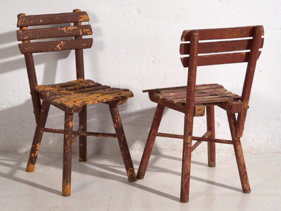 Antique school chairs (c.1920). Set of 4 pieces #1 – Side chairs, Vintage (photo 30 of 40)