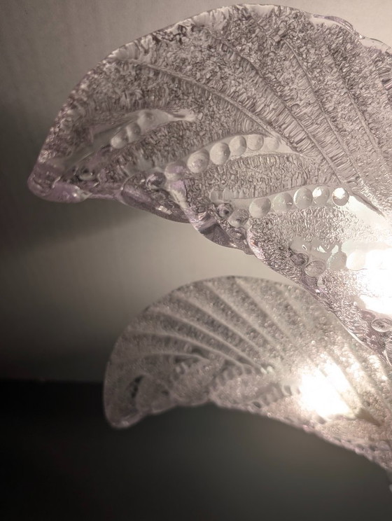 Grande lampadario a forma di foglia di palma in vetro di Murano Mazzega, stile Art Déco, Italia, anni '60. (photo 4 of 10)