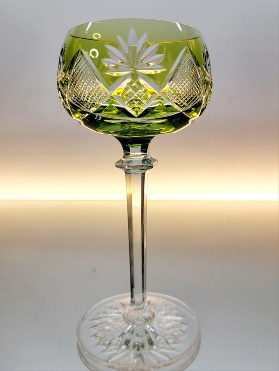 Image 1 of Set of 4 Val Saint Lambert "Berncastel" No. 204 Roemer glasses – hand-cut crystal – Belgium, 1905
