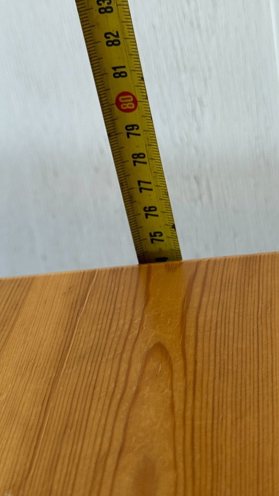 Image 1 of Oval pine extendable table.