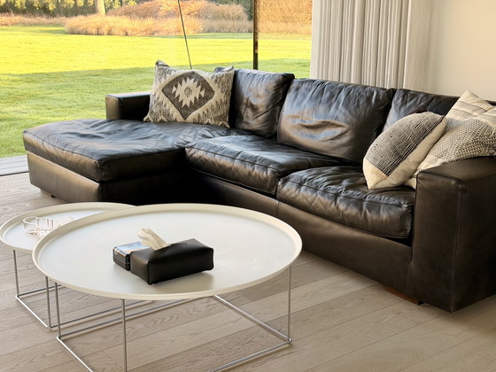 Image 1 of Canapé 3 places en cuir noir Molinari Happy Time