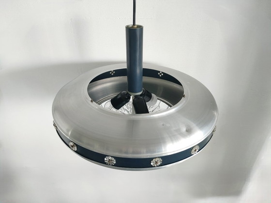 Vintage Mid-Century Space Age UFO Pendant Lamp/ Aluminum & Cut Glass (1960s/1970s) – Ceiling lights, Other (photo 8 of 27)