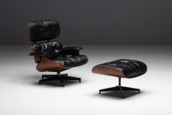 Image 1 of Sillón y otomana Eames de primera generación, de Charles y Ray Eames para Herman Miller, 1957