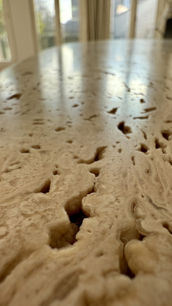 Vintage Travertine Dining Table (photo 5 of 5)