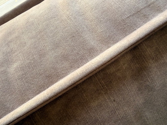 Royale modulares Ecksofa + Hocker – 4 Stoffe – Taupe/Braun – Textile (photo 5 of 6)