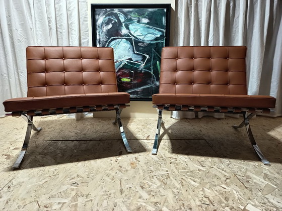 Image 1 of Sillones KNOLL Studio Barcelona (NUEVA Serie 2026) en piel natural (color coñac)