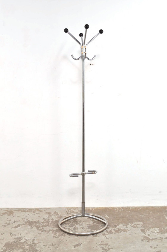Image 1 of Vintage Verchroomde Kapstok Met Parapluhouder Jaren 60