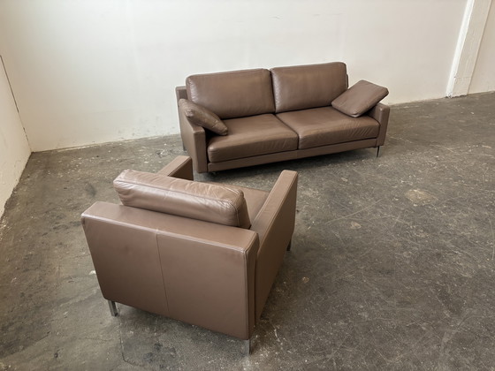 Image 1 of Rolf Benz EGO Ledergruppe Couch Sessel 